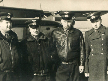 Ветераны 701 УАП Островский М.Г., Анохин Г.М., Голышевский В.П., Байнетов Д.Ф., 1960 г.